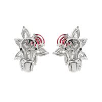 3.76 Ct.Tw.Total Carat Weight Ruby and Diamond Earrings, Platinum 950 Image