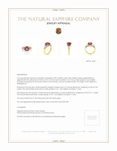 2.88 Ct. Padparadscha Sapphire and Natural Diamond Accent Stones Ring, 18K White & Yellow Appraisal