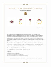 2.88 Ct. Padparadscha Sapphire and Natural Diamond Accent Stones Ring, 18K White & Yellow Appraisal