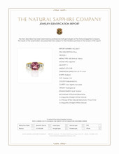 2.88 Ct. Padparadscha Sapphire and Natural Diamond Accent Stones Ring, 18K White & Yellow Scan Report
