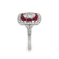 1.64 Ct. Ruby Natural Diamond Antique Style Ring, Platinum 950 Image