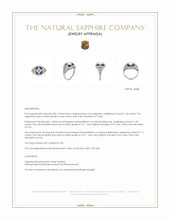 1.43 Ct. Blue Sapphire and Natural Diamond Antique Style Ring, Platinum 950 Appraisal