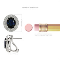 6.51 Ct.Tw. Blue Sapphire and Natural Diamond Pave Earrings, 18K White Gold Image