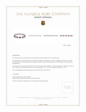 6.81 Ct.Tw.Total Carat Weight Ruby and Natural Diamond Accent Stones Bracelet, 18K White Gold Appraisal