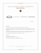 6.81 Ct.Tw.Total Carat Weight Ruby and Natural Diamond Accent Stones Bracelet, 18K White Gold Appraisal