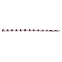 6.81 Ct.Tw. Ruby Natural Diamond Accent Stones Bracelet, 18K White Gold Image