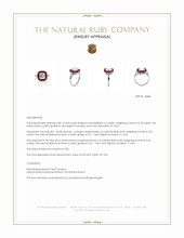 2.18 Ct. Ruby and Natural Diamond Antique Style Ring, Platinum 950 Appraisal