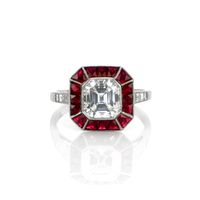 2.18 Ct. Ruby Natural Diamond Antique Style Ring, Platinum 950 Video