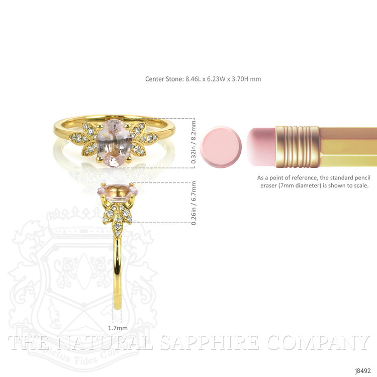 1.53 Ct. Pink Sapphire and Natural Diamond Floral Ring, 18K Yellow Gold