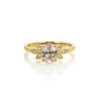 1.53 Ct. Sapphire Natural Diamond Floral Ring, 18K Yellow Gold Video