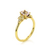1.53 Ct. Pink Sapphire and Natural Diamond Floral Ring, 18K Yellow Gold Image
