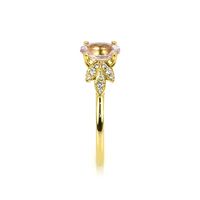 1.53 Ct. Pink Sapphire and Natural Diamond Floral Ring, 18K Yellow Gold Image