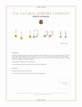 1.22 Ct.Tw.Total Carat Weight Yellow Sapphire Drops Earrings, 14K White Gold Appraisal