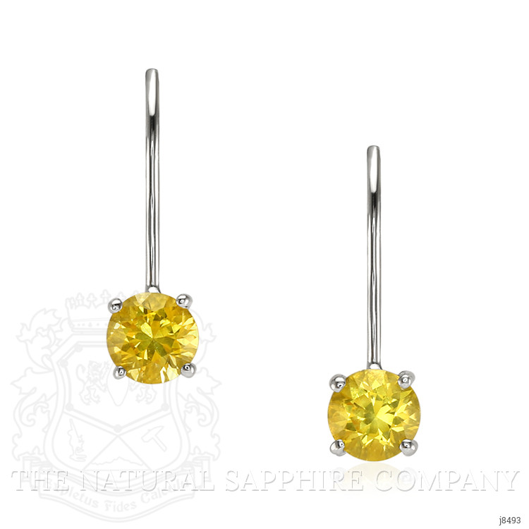 1.22 Ct.Tw. Yellow Sapphire Drops Earrings, 14K White Gold