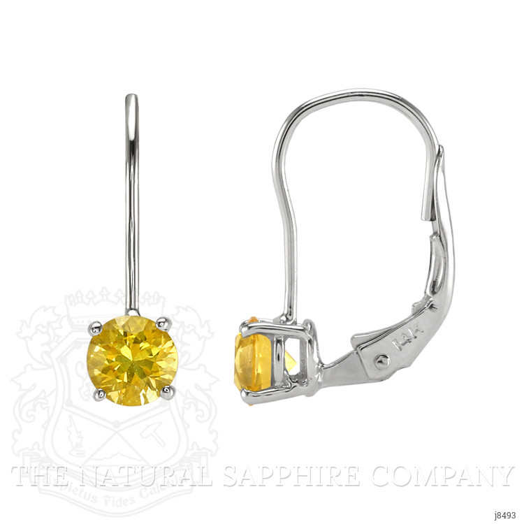 1.22 Ct.Tw. Yellow Sapphire Drops Earrings, 14K White Gold