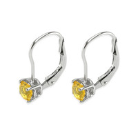 1.22&nbsp;Ct.Tw.Total Carat Weight Yellow Sapphire Drops Earrings, 14K White Gold Image