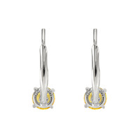 1.22&nbsp;Ct.Tw.Total Carat Weight Yellow Sapphire Drops Earrings, 14K White Gold Image