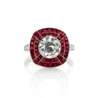 1.85 Ct. Ruby Natural Diamond Antique Style Ring, Platinum 950 Video