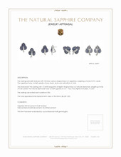 3.91 Ct.Tw.Total Carat Weight Blue Sapphire and Natural Diamond Pave Earrings, Platinum 950 Appraisal