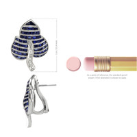 3.91&nbsp;Ct.Tw.Total Carat Weight Blue Sapphire and Natural Diamond Accent Stones Earrings, Platinum 950 Image