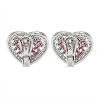 2.65 Ct.Tw. Ruby Natural Diamond Pave Earrings, Platinum 950 Image