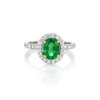 1.15 Ct. Emerald and Diamond Ring, Platinum 950 Video