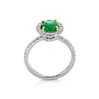 1.15 Ct. Emerald and Diamond Ring, Platinum 950 Image