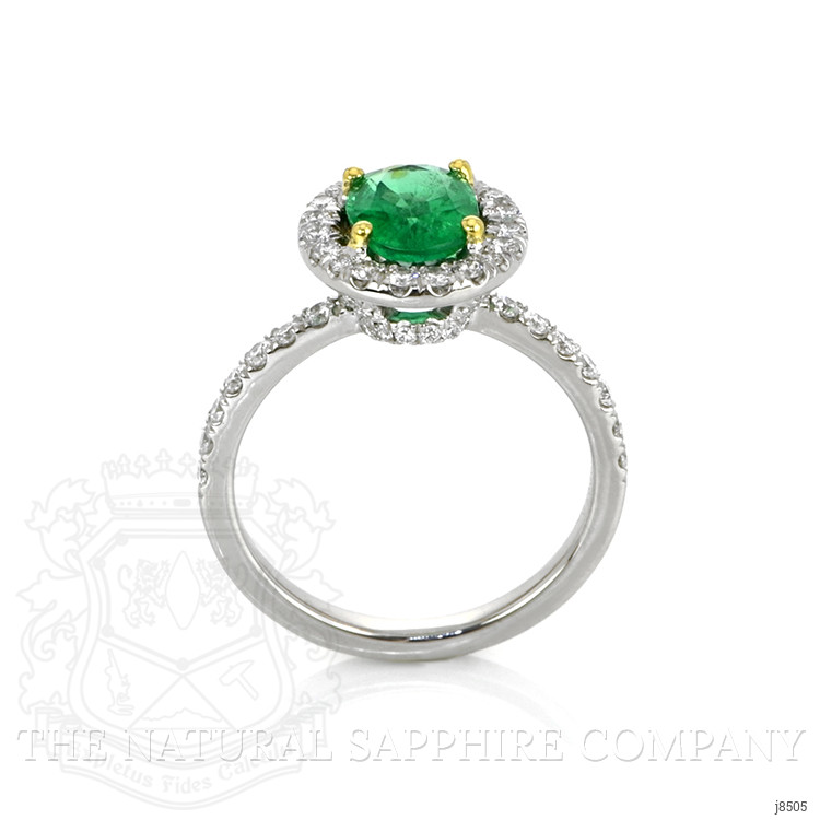 1.15 Ct. Emerald Natural Diamond Pave Ring, Platinum 950