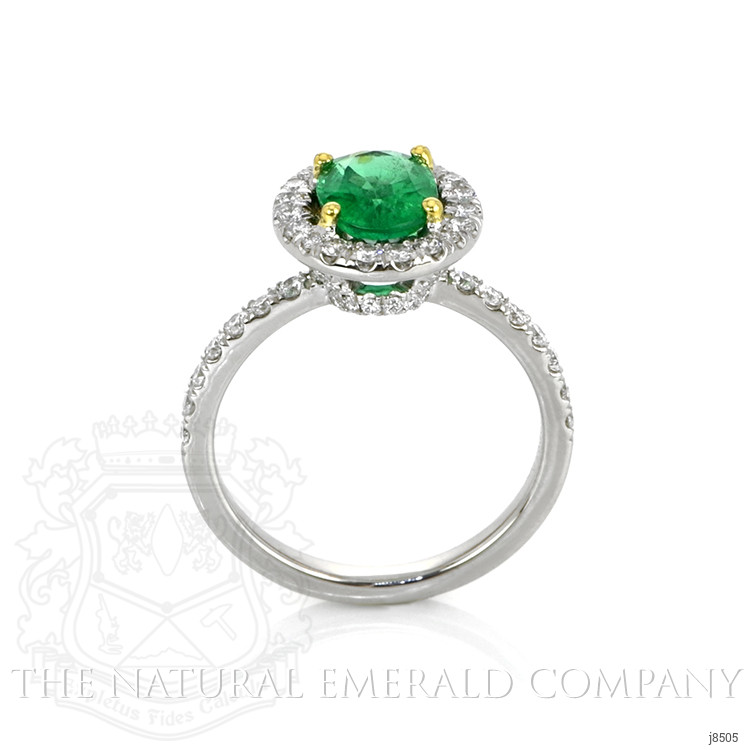 1.15 Ct. Emerald Natural Diamond Pave Ring, Platinum 950