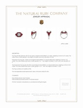 4.57 Ct. Ruby and Natural Diamond Antique Style Ring, Platinum 950 Appraisal