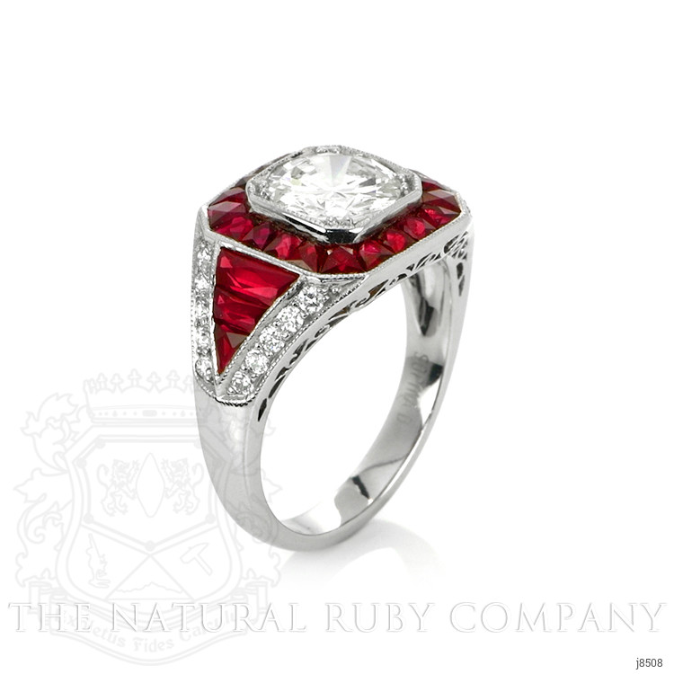 4.57 Ct. Ruby Natural Diamond Antique Style Ring, Platinum 950
