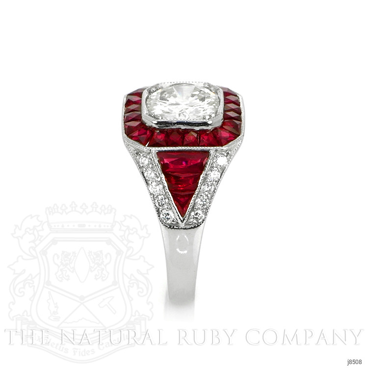 4.57 Ct. Ruby Natural Diamond Antique Style Ring, Platinum 950