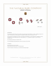 2.19 Ct.Tw.Total Carat Weight Pinkish Red Ruby and Natural Diamond Studs Earrings, Platinum 950 Appraisal