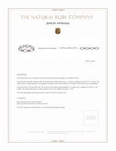 4.10 Ct.Tw.Total Carat Weight Ruby and Natural Diamond Accent Stones Bracelet, Platinum 950 Appraisal