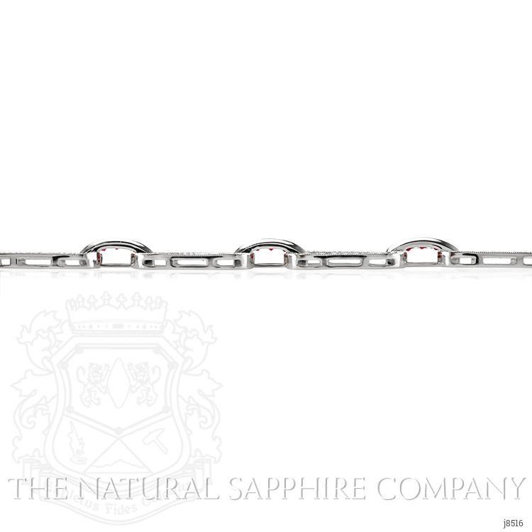 4.10 Ct.Tw. Ruby and Natural Diamond Accent Stones Bracelet, Platinum 950