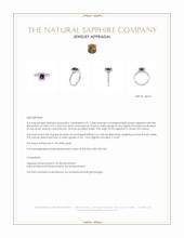 0.94 Ct. Pinkish Purple Sapphire and Natural Diamond Halo Ring, 14K White Gold Appraisal