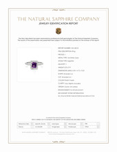 0.91 Ct. Pinkish Purple Sapphire and Natural Diamond Halo Ring, 14K White Gold Scan Report