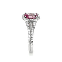 1.45 Ct. Pink Sapphire and Natural Diamond Pave Ring, Platinum 950 Image