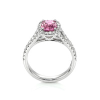 1.45 Ct. Pink Sapphire and Natural Diamond Pave Ring, Platinum 950 Image