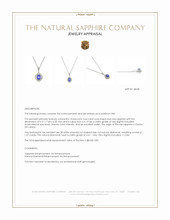 3.64 Ct. Blue Sapphire and Natural Diamond Accent Stones Pendant, Platinum 950 Appraisal
