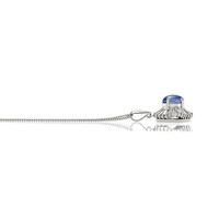 3.64 Ct. Blue Sapphire and Natural Diamond Accent Stones Pendant, Platinum 950 Image