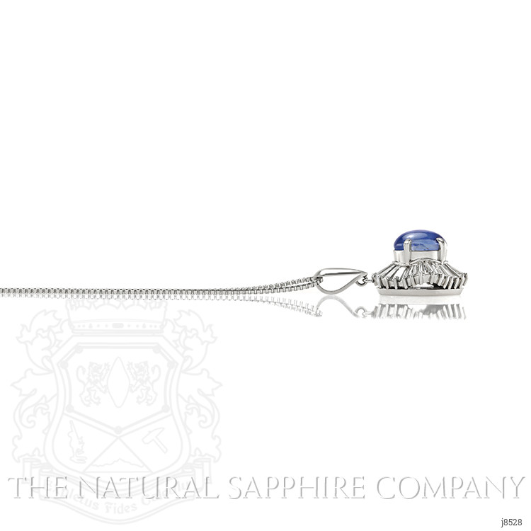 3.64 Ct. Blue Sapphire and Natural Diamond Accent Stones Pendant, Platinum 950
