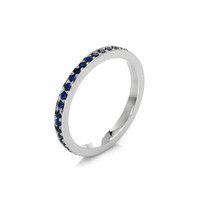 1.20 Ct. Blue Sapphire Pave Ring, Platinum 950 Image