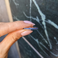 1.20 Ct. Blue Sapphire Pave Ring, Platinum 950 Life Style