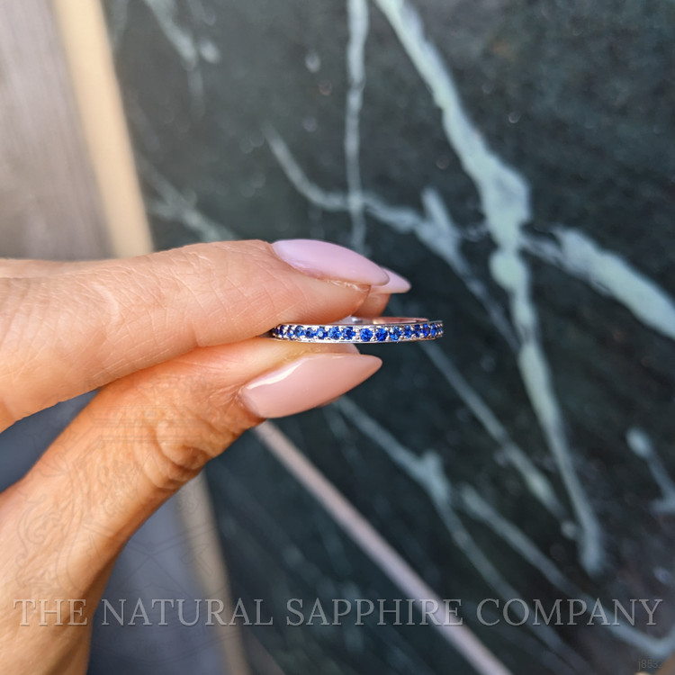 1.20 Ct. Blue Sapphire Pave Ring, Platinum 950