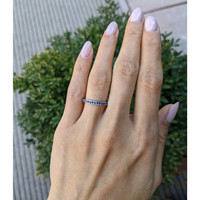 1.20 Ct. Blue Sapphire Pave Ring, Platinum 950 Life Style