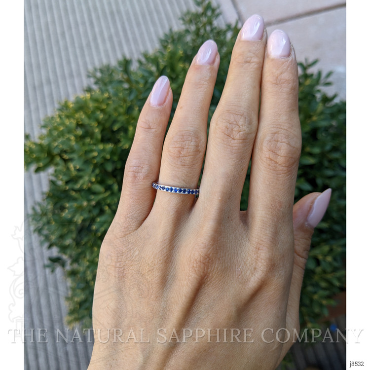 1.20 Ct. Blue Sapphire Pave Ring, Platinum 950