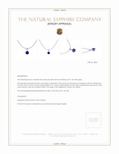 0.90 Ct. Blue Sapphire Solitaire Pendant, 14K White Gold Appraisal