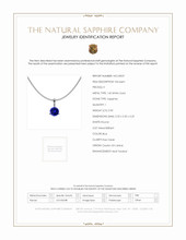 0.90 Ct. Blue Sapphire Solitaire Pendant, 14K White Gold Scan Report