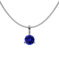 0.90 Ct. Blue Sapphire Solitaire Pendant, 14K White Gold Video